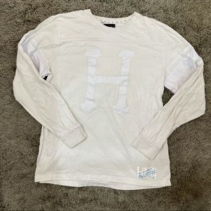 Huf off white long sleeve tee from 2016